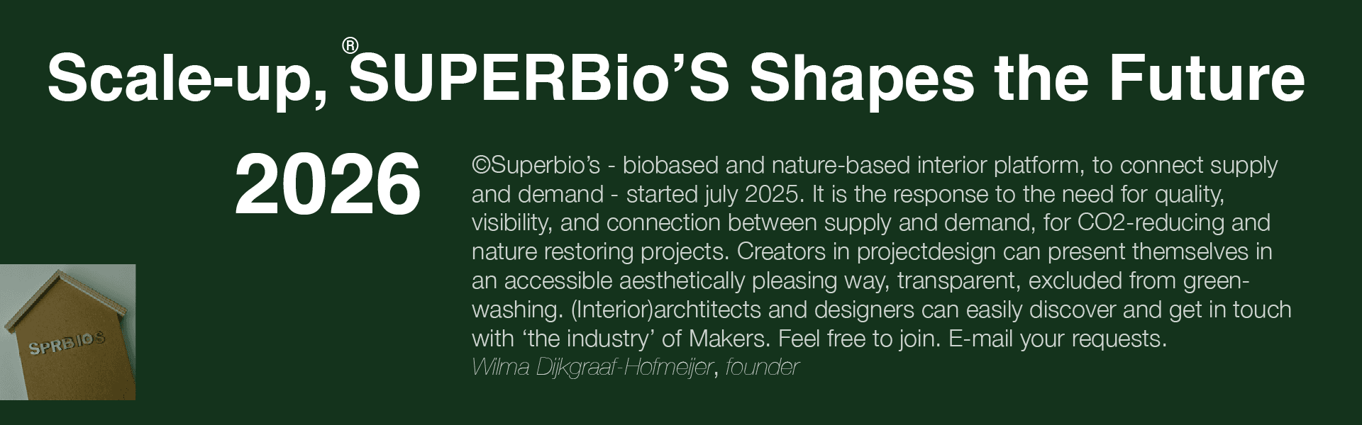 biobased and nature-based interior platform, to connect supply and demand